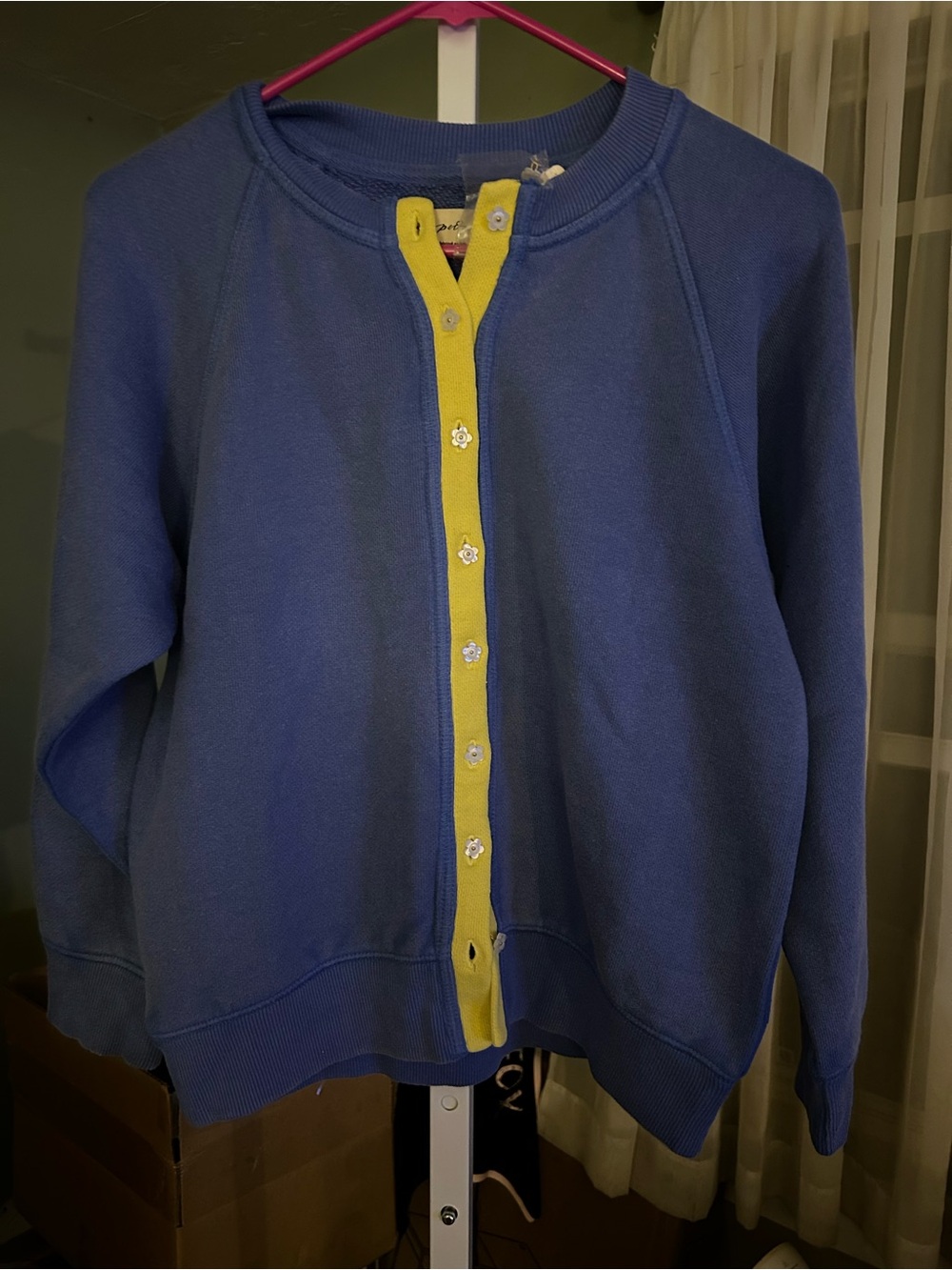 Free People Sweatshirt Cardi with Daisy Buttons